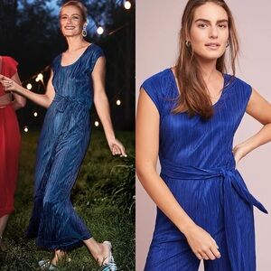 Anthropologie Maeve Cobalt Blue Sonata Jumpsuit